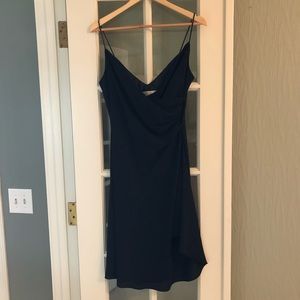 Jones Wear | V Neck Black Dress with Ruching
